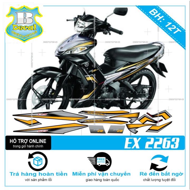 ( Quí khách vui lòng mang ra tiệm cho thợ dán ) Tem EX 2010 RR VÀNG ĐEN 2263 [Bi Decal]