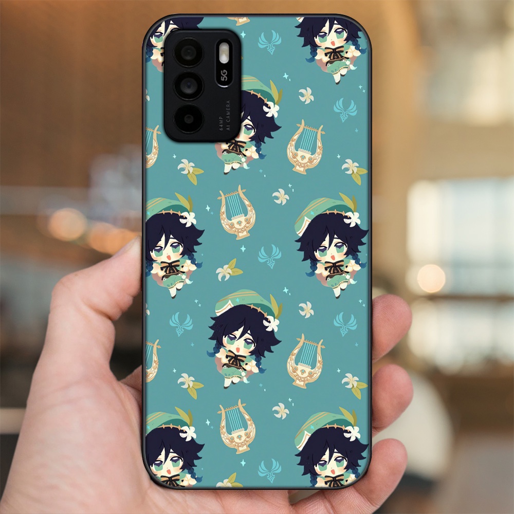 Ốp lưng Oppo Reno 6Z 5G viền đen in hình Venti Genshin Impact