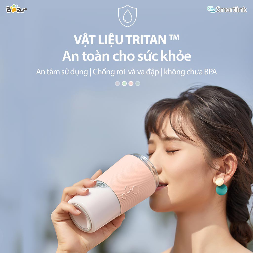 Ly Xay Sinh Tố Cầm Tay Đa Năng Bear 300ML LLJ-B03C1 - Hàng Chính Hãng - Bảo Hành 18 Tháng