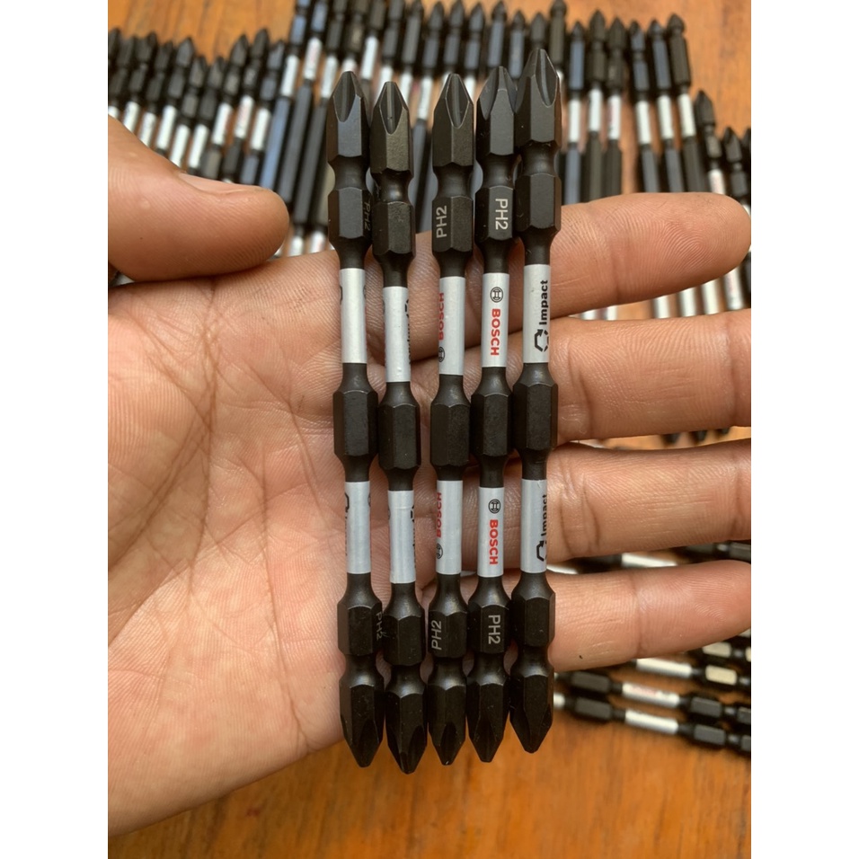 ( Khuyến mãi sốc ) Mũi vít Bosch hai đầu PH2 - PH2 dài 110mm chính hãng có từ ( SL : 1 mũi )