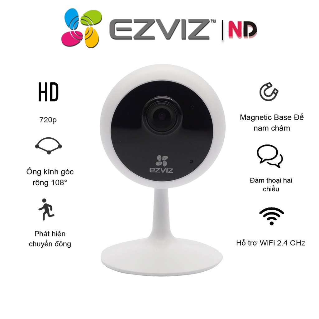 [Mã 263ELHA100K0 hoàn 7% đơn 500K] Camera Wi-Fi 1MP EZVIZ C1C HD 720P Góc Quay Rộng - Hàng chính hãng bảo hành 24 tháng