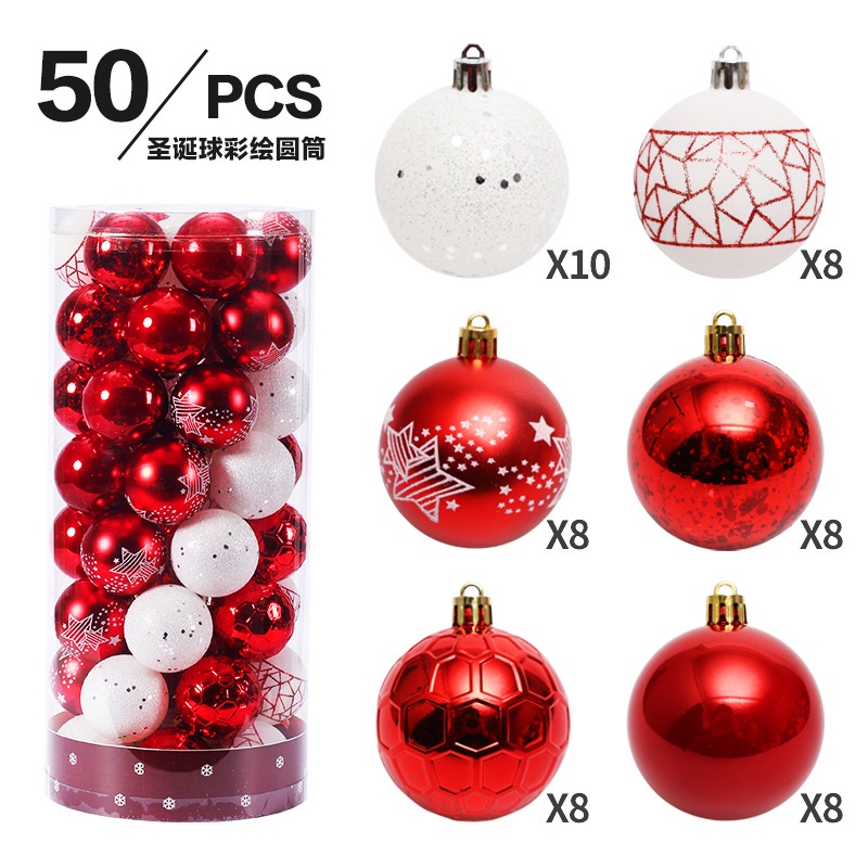 Hàng Mới Về Bộ 50 Trái Châu 6cm / 50 Trái Châu Trang Trí Cây Thông Giáng Sinh