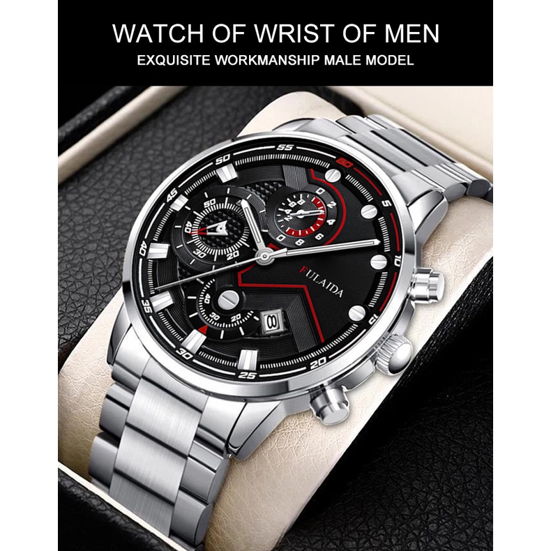 LWCC 811 Đồng hồ quartz nam dây đeo thép không gỉ thời trang