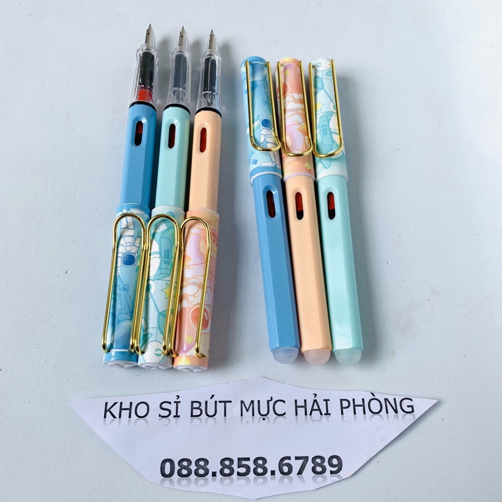 Bút xoá mẫu hình phi hành gia và Bé gái xinh đẹp full phụ kiện, ống mực xoá + piston hút mực + đầy tẩy