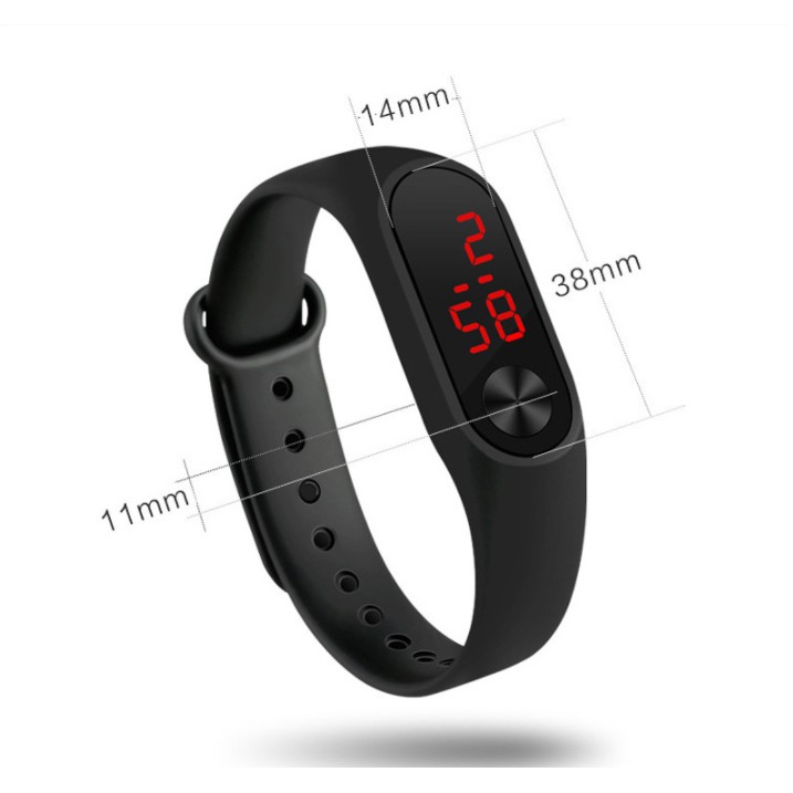 Đồng hồ thể thao kỹ thuật số LWCC màn hình LED bằng dây cao su