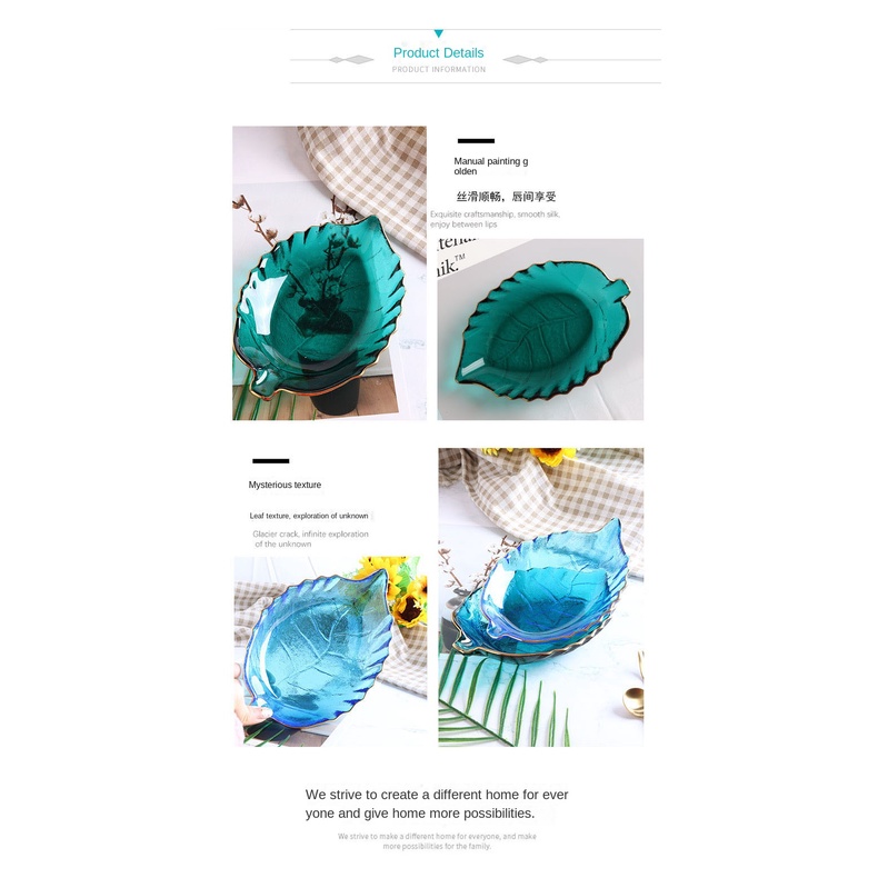 Đĩa Thủy Tinh Hình Chiếc Lá Phong Cách Nhật Bản Đơn Giản Sáng Tạo