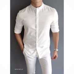 Áo sơ mi cổ tàu vải nên mát mẻ, không nhăn không xù, dáng áo ôm vừa thoải mái Vera Shop - SML | BigBuy360 - bigbuy360.vn