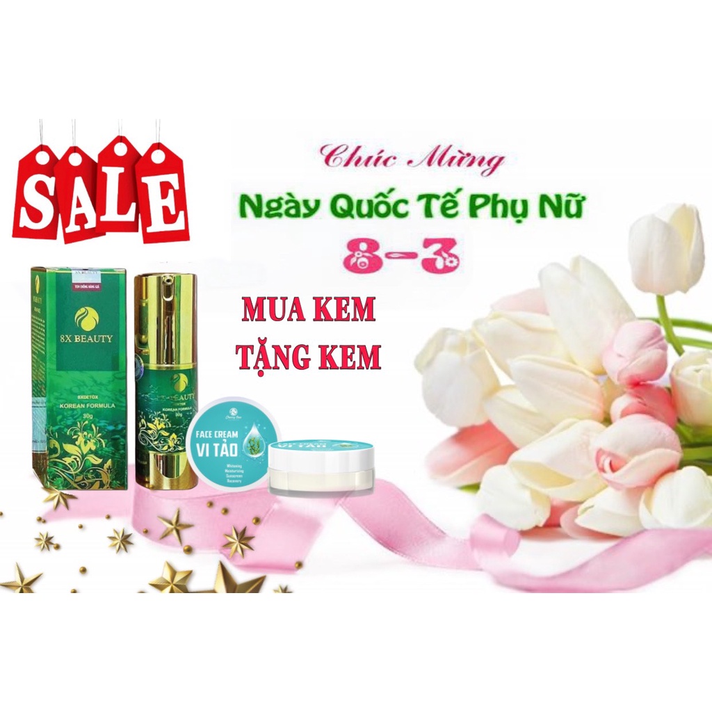 Kem face tảo trắng da 8x beauty Detox dưỡng da trắng sáng mờ nám tàn nhang dưỡng ẩm giá rẻ KIMI