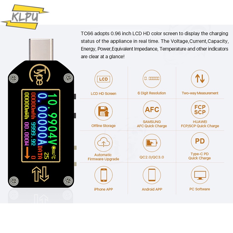 Thiết Bị Đo Điện Áp TC66/TC66C Type-C PD USB Chuyên Dụng