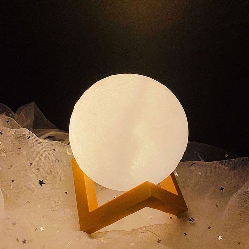Đèn ngủ mặt trăng 3D, đèn để bàn kích thước 8cm