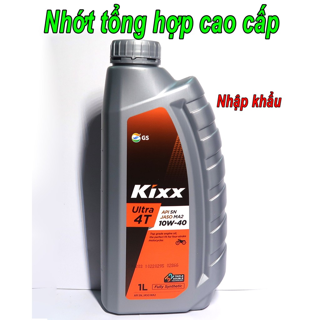 Nhớt Kixx Ultra 10W40 Tổng Hợp Cao Cấp Cho Xe Số và Côn Tay (1L)