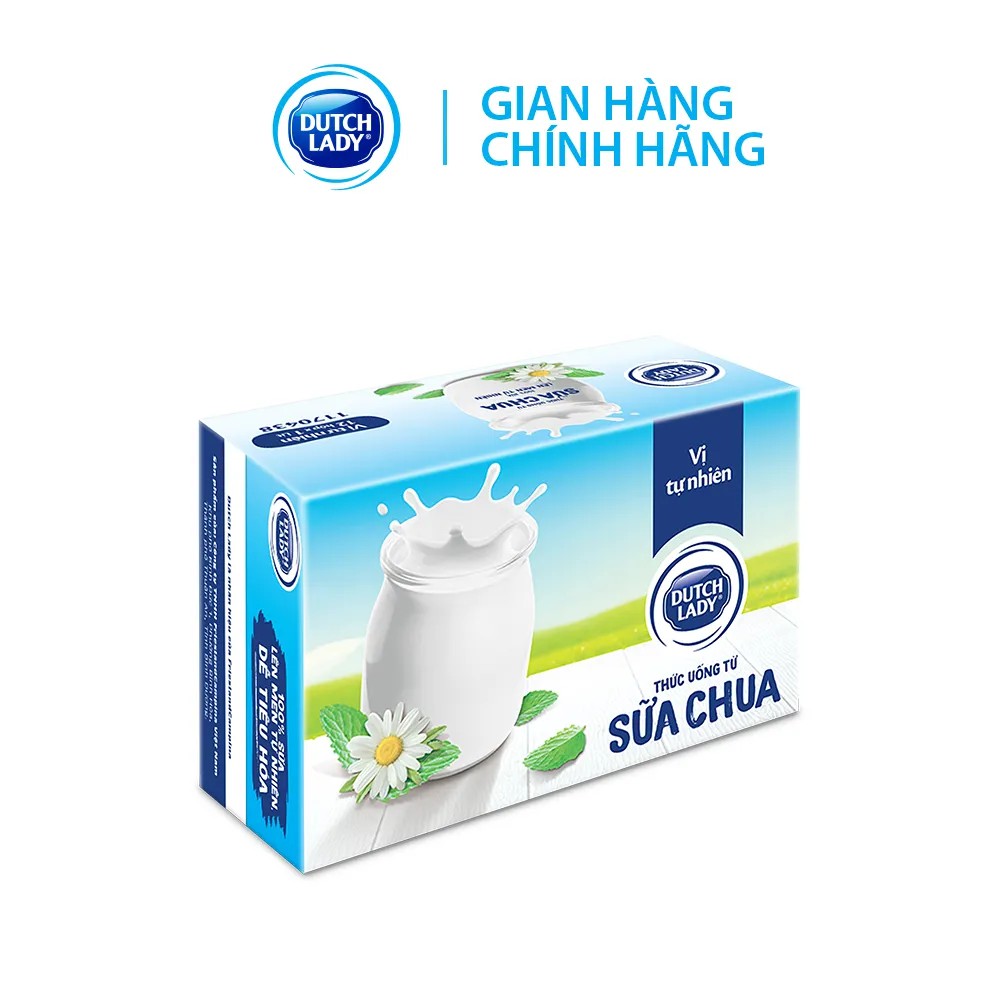 Thùng 12 hộp Sữa Chua Uống Lên Men Tự Nhiên Dutch Lady Vị Tự Nhiên (12 x 1000ml)