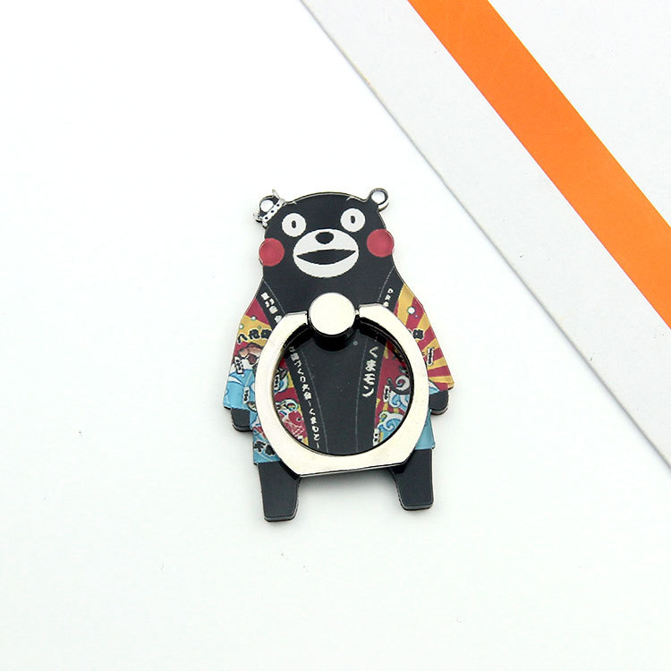 New Cute Japanese Cartoon Kumamon Black Bear Mobile Phone Ring Holder Desktop Mobile Phone Bracket Dây điện thoại di động | BigBuy360 - bigbuy360.vn