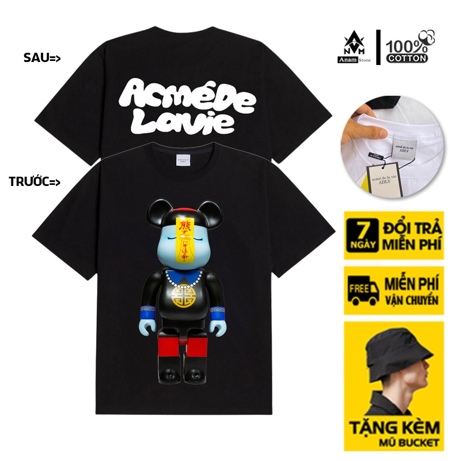 Áo thun bearbrick 12 cotton 100% chính phẩm, form oversize, chuẩn hàng xịn, full tem mạc, Anam Store
