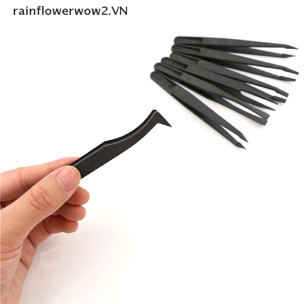 Set 7 Nhíp Nhựa Cứng Màu Đen Chống Tĩnh Điện Chuyên Dụng Sửa Chữa