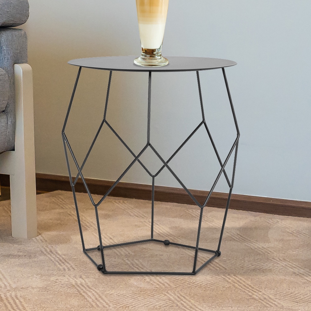 HomeBase FURDINI Bàn cà phê CORTENO bằng thép W42XD42XH46CM màu đen