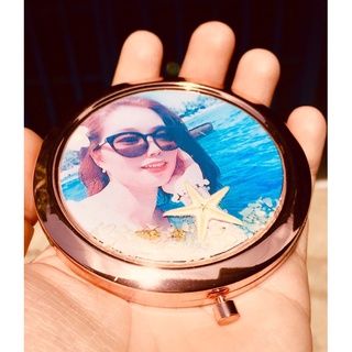 Gương ảnh cá nhân handmade epoxy Resin quà tặng Lilande gương cầm tay 7 cm