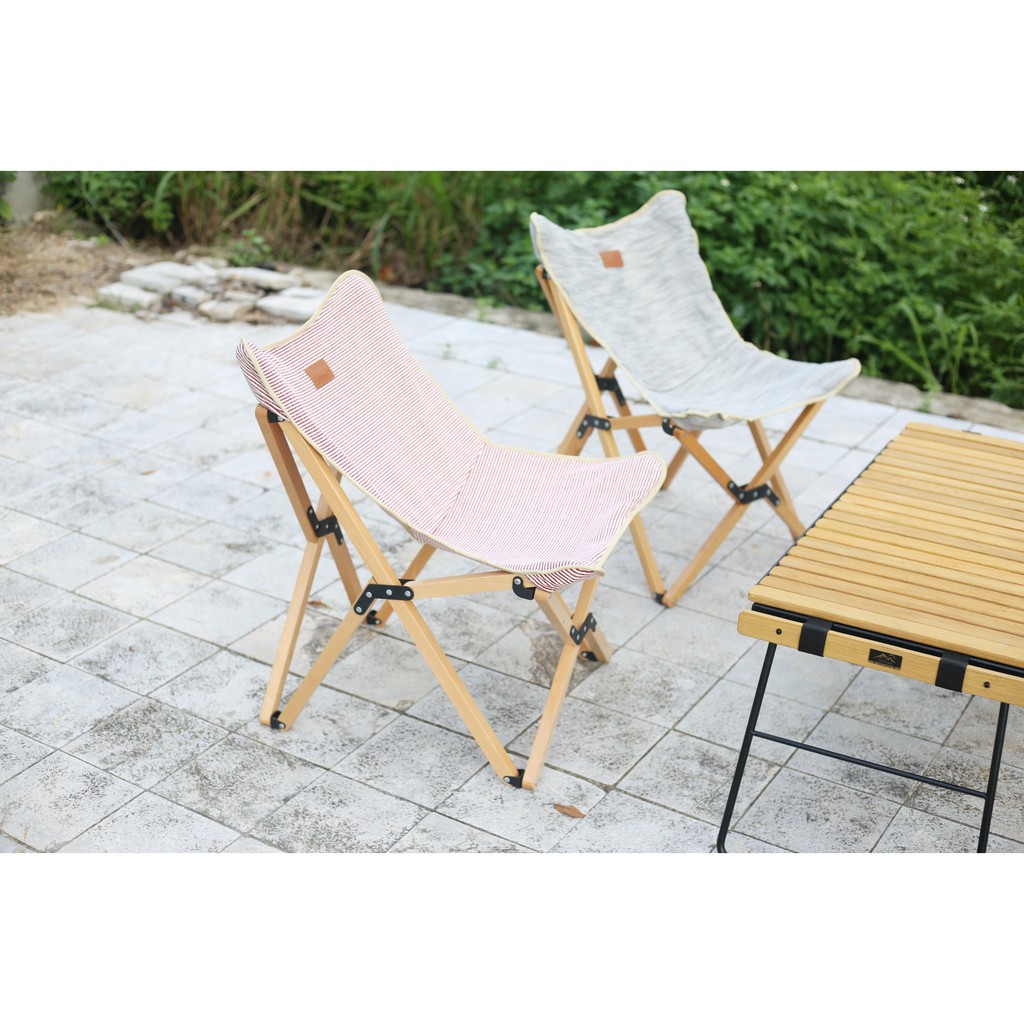 Ghế dã ngoại xếp gọn Butterfly Vietcamp C65 - mặt vải tháo rời - khung gỗ siêu nhẹ | BigBuy360 - bigbuy360.vn