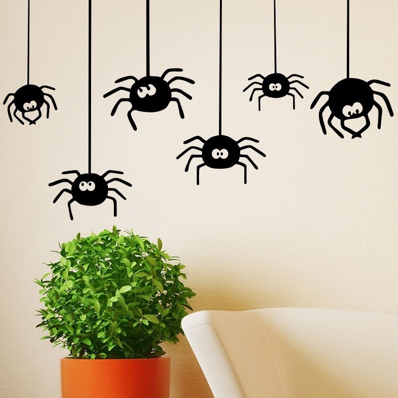 (Meteorite) Đề Can Dán Tường / Cửa Sổ Tự Dính Hình Đầu Bí Ngô / Đầu Ma Quỷ Kinh Dị Trang Trí Halloween
