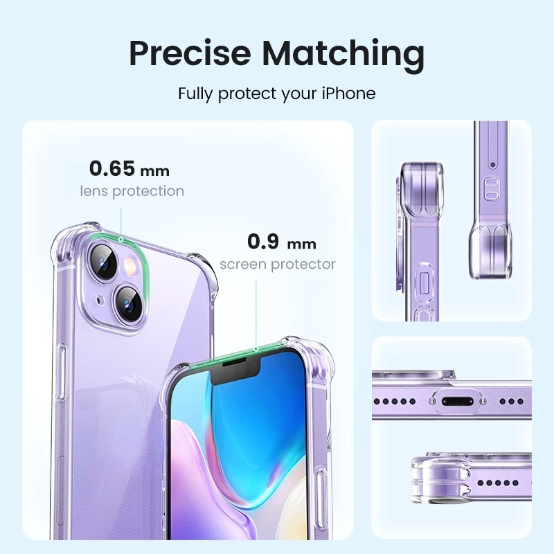 Compatible For iPhone 14 13 12 11 Pro Max 7 8 6 6s Plus SE 2020 X XS Max Ốp lưng mềm chống sốc trong suốt cho