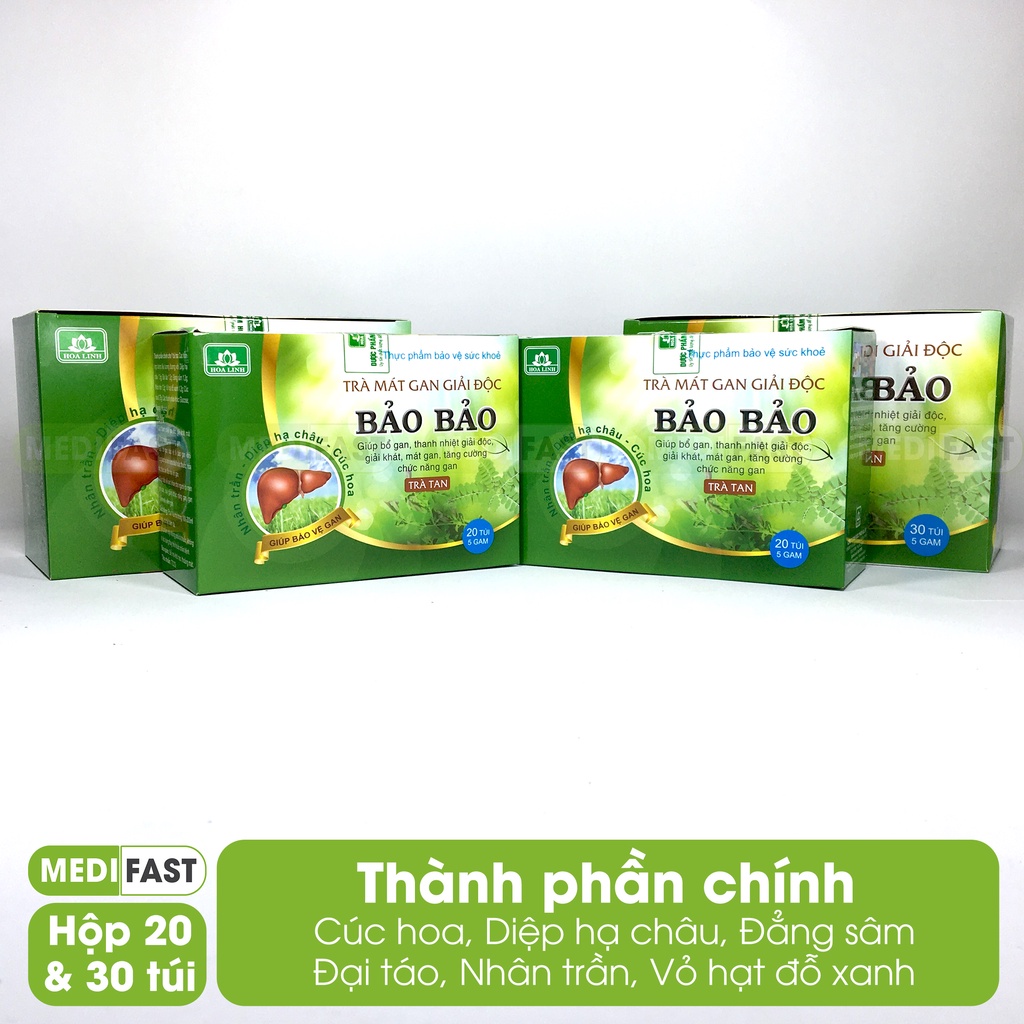 Trà hòa tan Bảo Bảo giúp mát gan - Thanh nhiệt - Giải độc gan từ diệp hạ châu, nhân trần, cúc hoa