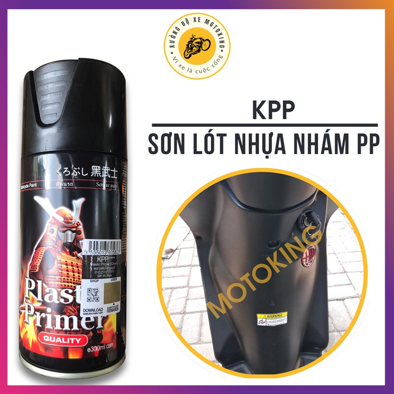 Sơn lót nhựa nhám samurai KPP - keo chuyên dụng để sơn dòng nhựa PP, PA