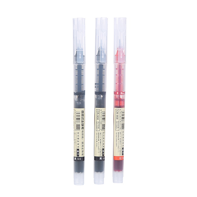 Bút bi nước khô nhanh Deli mực muji - 0.38mm - viết thư pháp -Ống bút liền mực gel nước - Mực Đen/ Đỏ/ Xanh ROSE196
