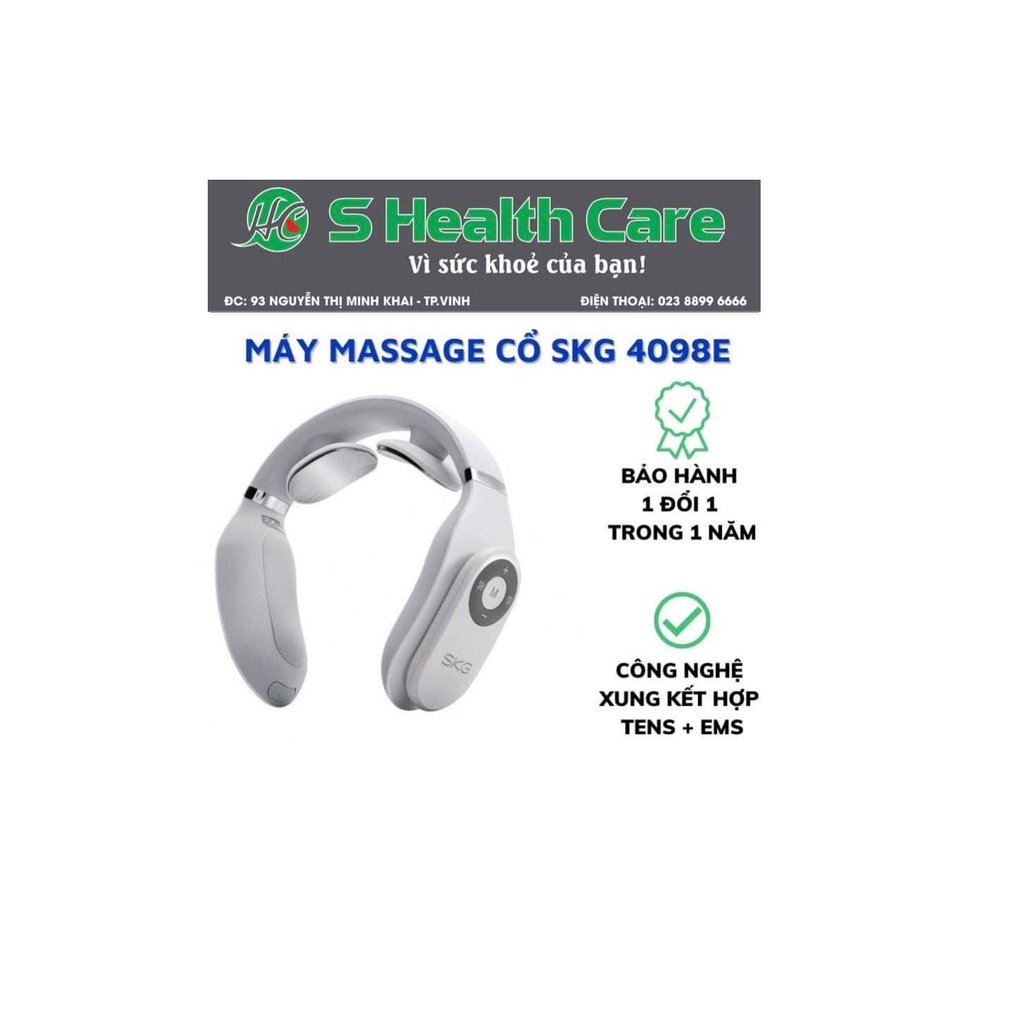 Máy Massage cổ SKG 4098E công nghệ sung điện hàng chính hãng hỗ trợ trị nhức mỏi vai gáy