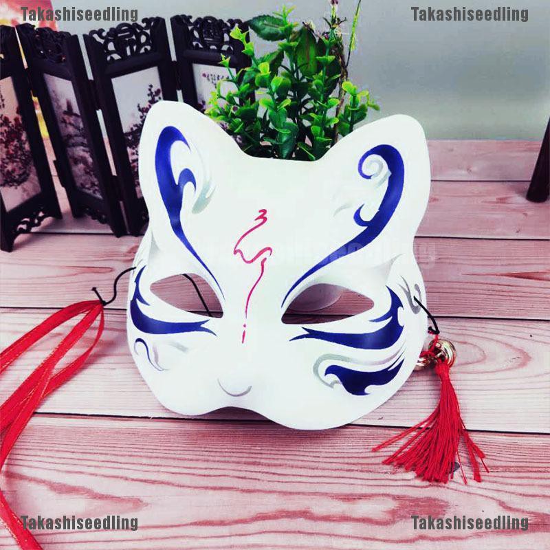 Mặt nạ cáo Kitsune phong cách Nhật Bản chuyên dụng để hóa trang Halloween