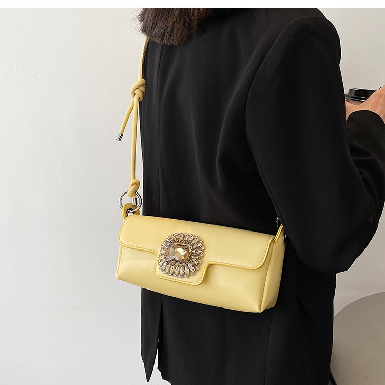 Túi xách vuông nữ size nhỏ mặt khóa đính đá cao cấp dây đeo kép cá tính Ulzzang siêu xinh ❤️