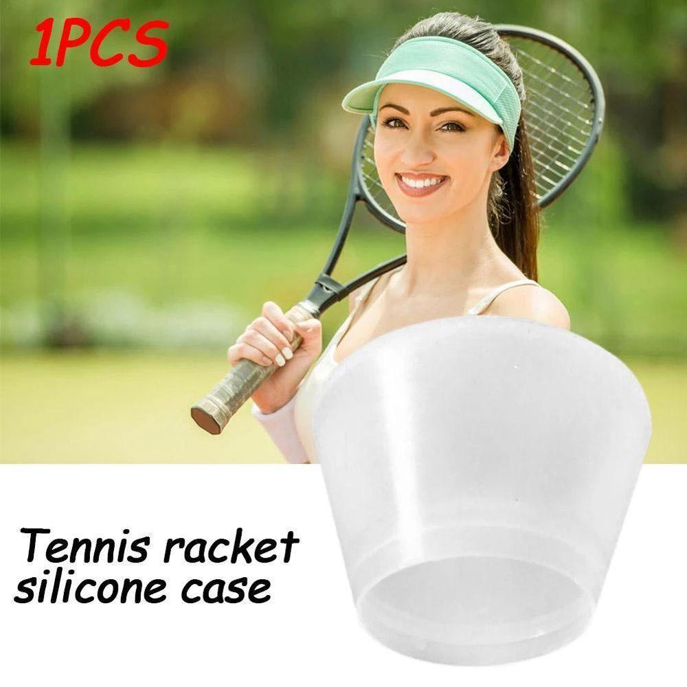 Mmluck Phụ Kiện Nắp Vợt Tennis Bằng Silicon Màu Trắng Trong Suốt Chống Sốc