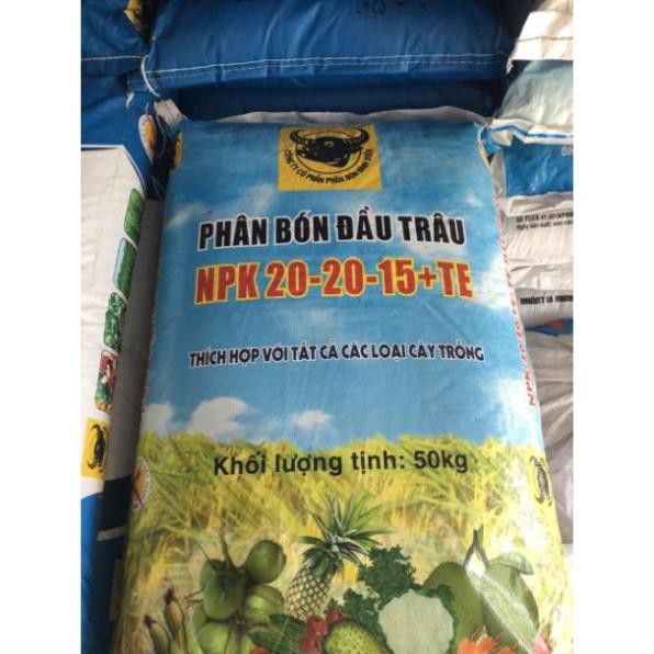 Phân Bón Đầu Trâu NPK 20-20-15+TE _Thích Hợp Cho Các Loại Cây Trồng gói 1kg