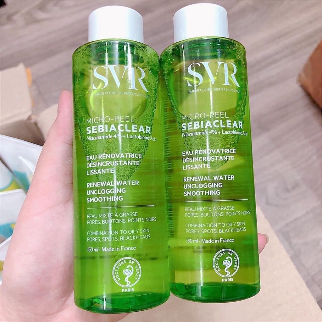 Nước cân bằng SVR Sebiaclear Micro Peel 150ml cho da dầu, mụn
