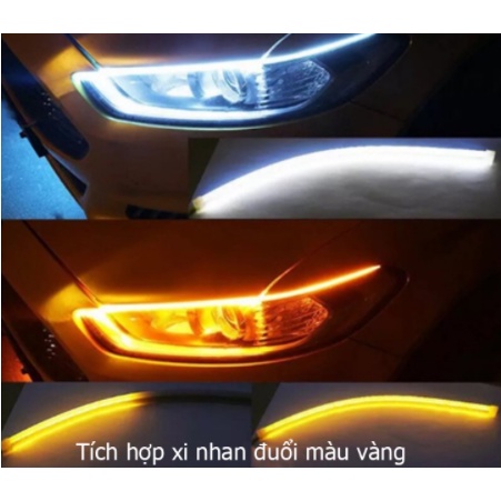 01 Dây Đèn Led Mí Ô Tô Xi Nhan, Nháy Đuổi Chống Nước 30cm 45cm 60cm