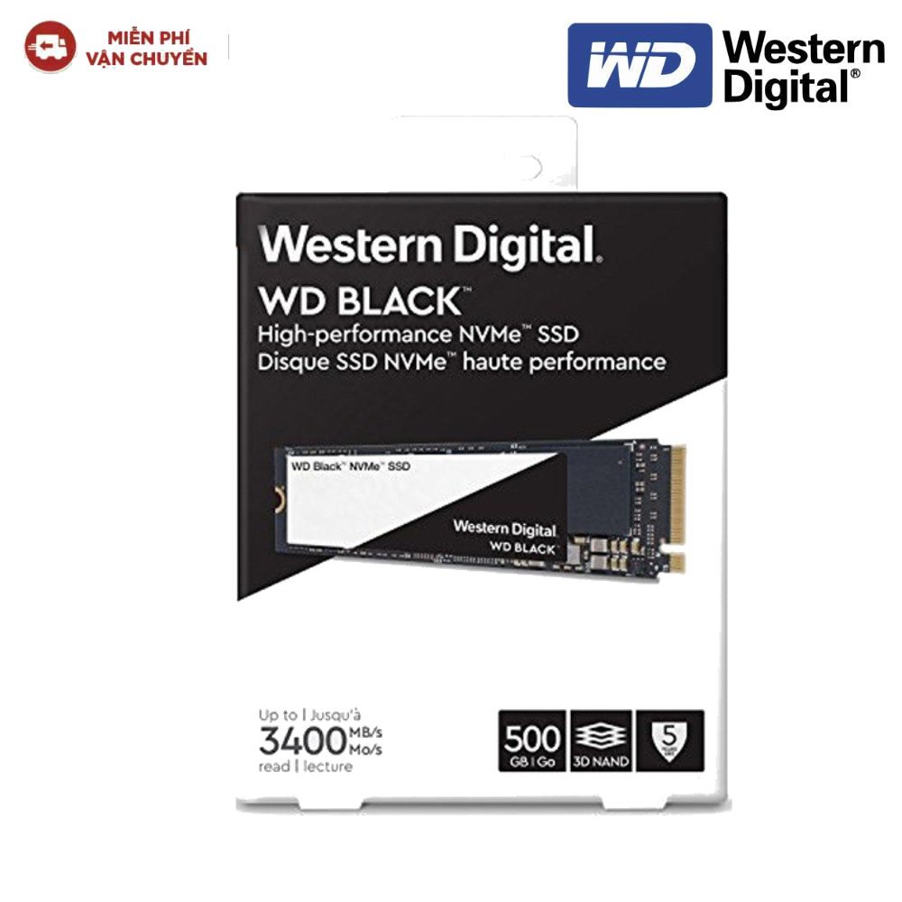 [Mã ELMALL10 giảm 10% đơn 500K] Ổ Cứng SSD Western Digital Black SN750 PCIe Gen3 x4 NVMe M.2 500GB WDS500G3X0C