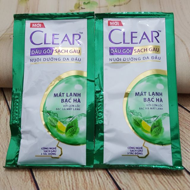 10 gói dầu gội clear bạc hà