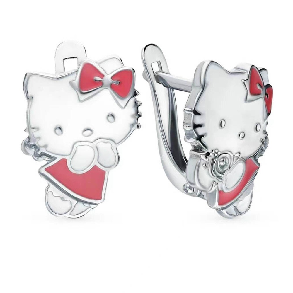Bông tai bạc nữ hello kitty Minh Tâm Jewelry