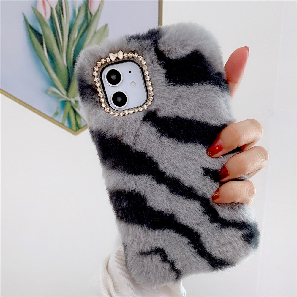 Fashion Leopard Print Plush Casing for iPhone 11 Pro Max SE2 X XS Max XR 7 8 6 6s Plus Case TPU Solicone Drop Protection Leather Cover
