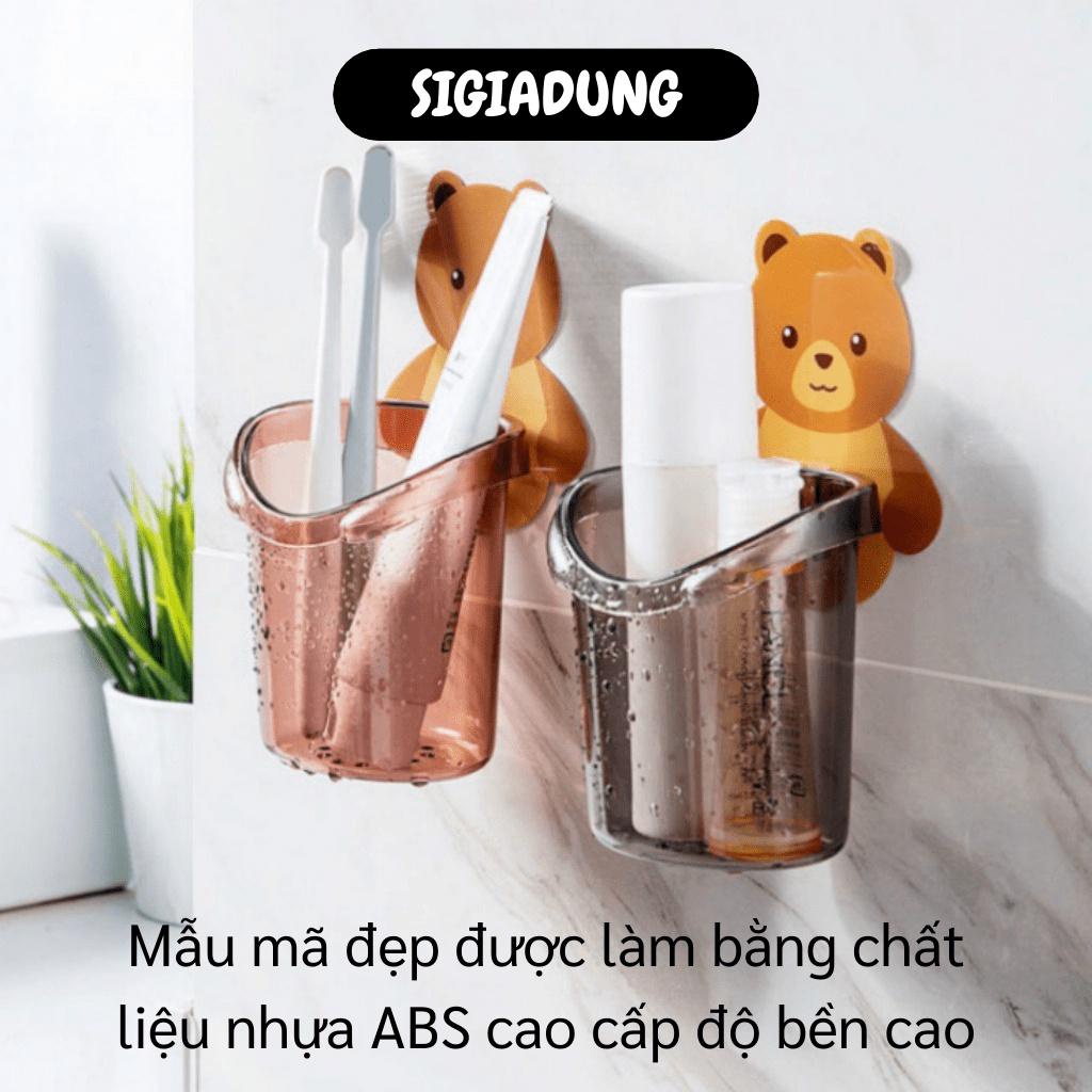 [SGD] Cốc Gấu Dán Tường Đựng Bàn Chải - Giá Đỡ Bàn Chải Và Kem Đánh Răng Đáng Yêu 9746