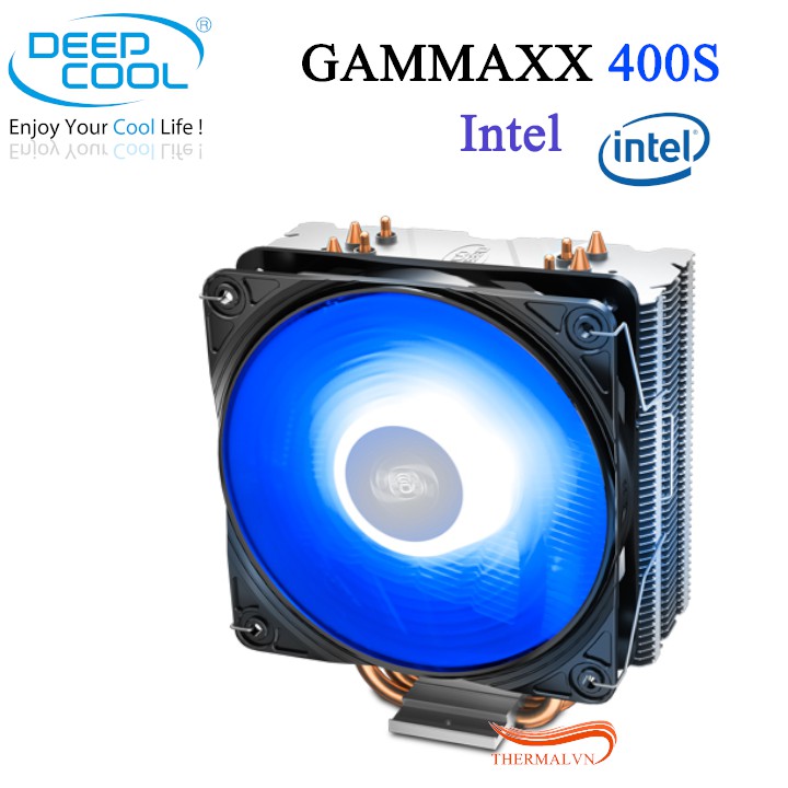 Quạt tản nhiệt cpu DeepCool GAMMAXX 400S INTEL - Led xanh, hiệu năng giảm nhiệt cực tốt