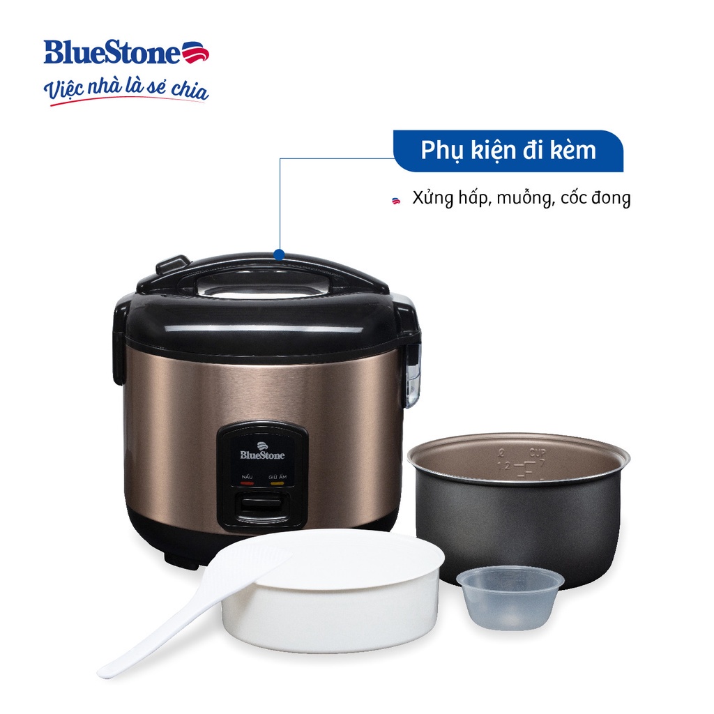 Nồi cơm điện Bluestone RCB-5512, Công suất 500W, Dung tích 1.2L