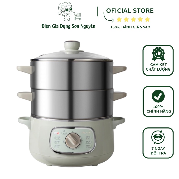 Nồi Hấp Và Nấu Lẩu Điện Đa Năng Bear DZG-D80G5 - Hàng Chính Hãng - Bảo Hành 18 Tháng