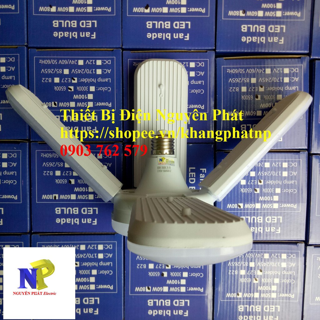 Đèn LED Hình Cánh Quạt (Có 4 Cánh) Công Suất 60w E27 Bóng Siêu Sáng | BigBuy360 - bigbuy360.vn