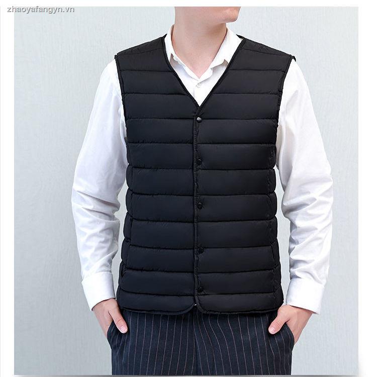 Áo khoác phao cotton phối nhung dày giữ ấm mùa thu đông cho nam trung niên