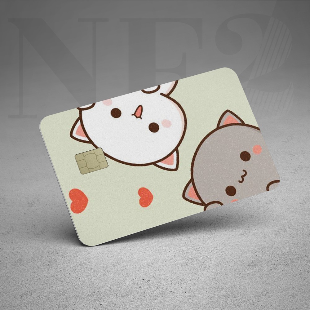 CUTE CAT - Decal Sticker Thẻ ATM (Thẻ Chung Cư, Thẻ Xe, Credit, Debit Cards) Miếng Dán Trang Trí NF2 Cards