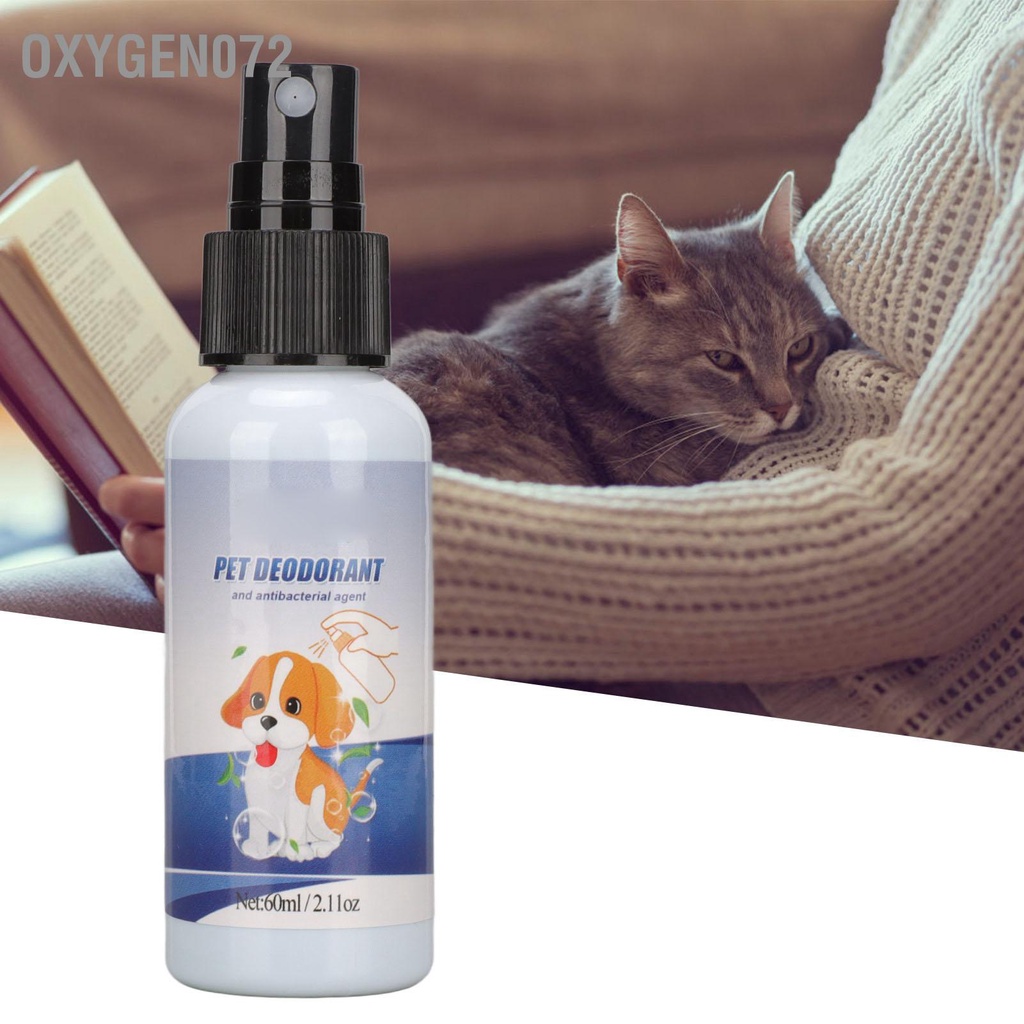 Oxygen072 Xịt khử mùi cho thú cưng Loại bỏ hiệu quả Nước tiểu chó mèo 60ml