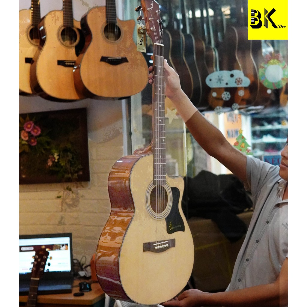 Đàn Guitar acoustic Ba Đờn J120 - Đàn ghi ta bấm êm tay nhất (có hỗ trợ gắn kèm EQ)