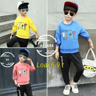Combo 6 bộ thu đông cho bé trai 6-10