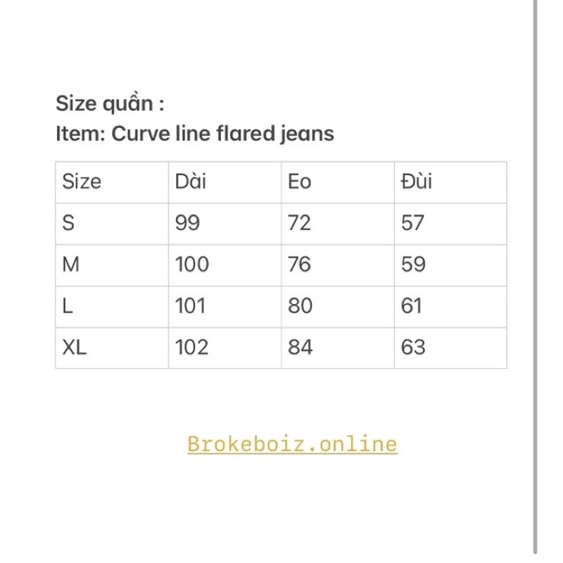 Quần ống loe curveline Brokeboiz