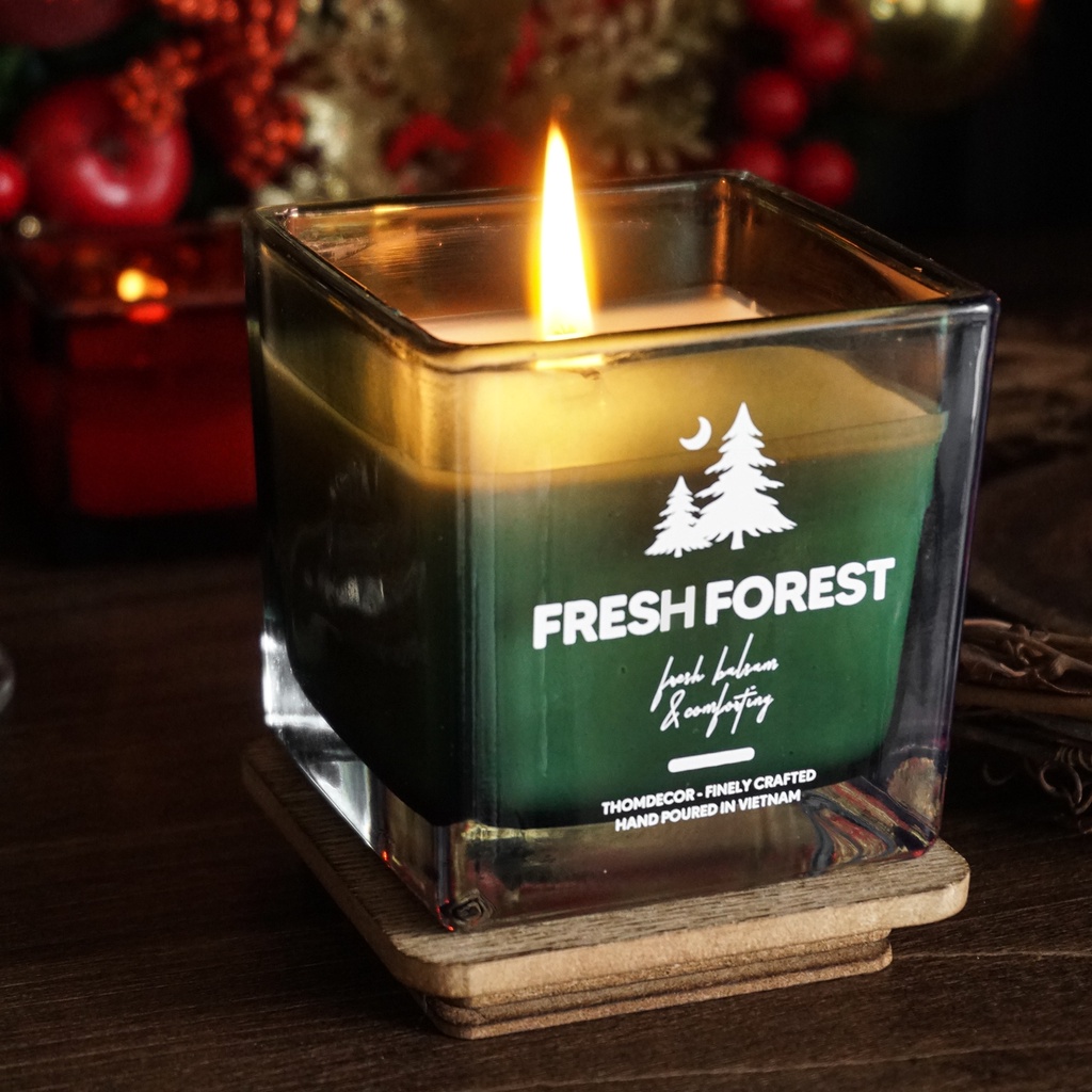 230gr, Nến thơm phòng sáp thơm cao cấp 100% thiên nhiên, Vietnam sceted candle cup - FRESH FOREST 8oz - THƠM DECOR